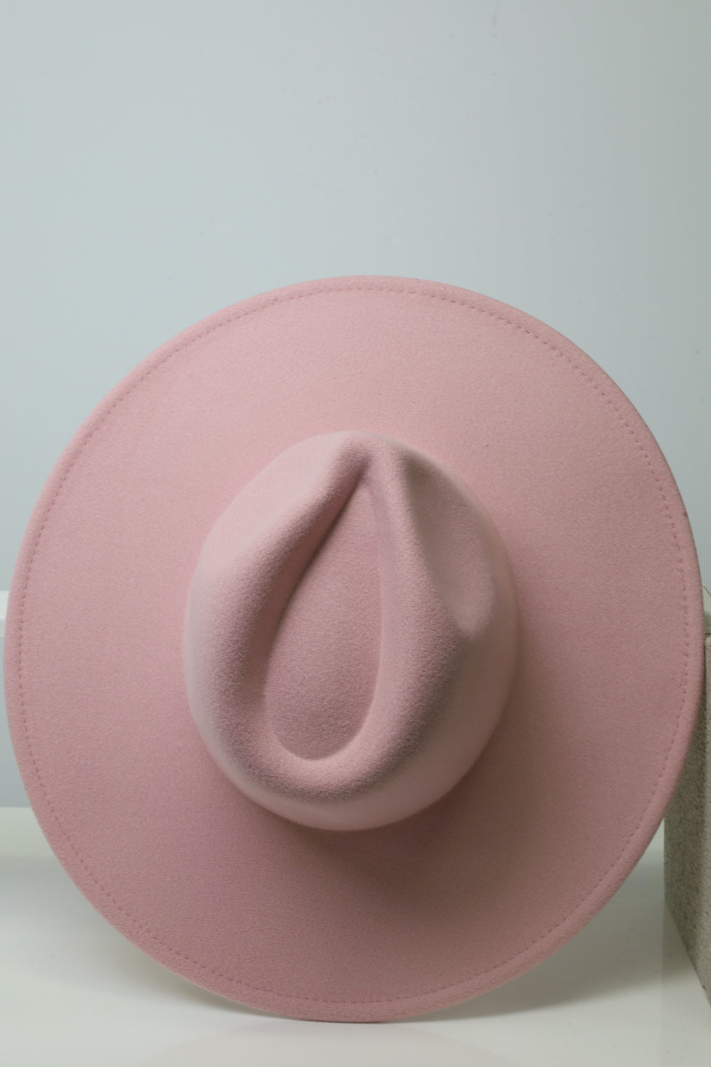 Felt Fedora - Pinch Narrow Crown - Pink