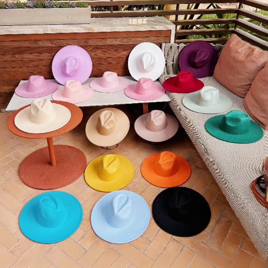 Felt Fedora Hats - Pinch Narrow Crown