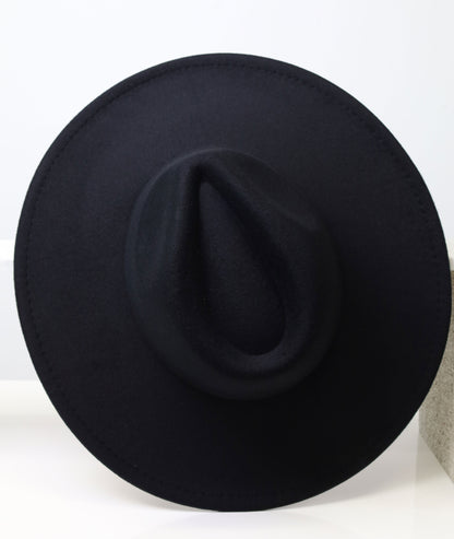 Felt Fedora - Pinch Narrow Crown - Black