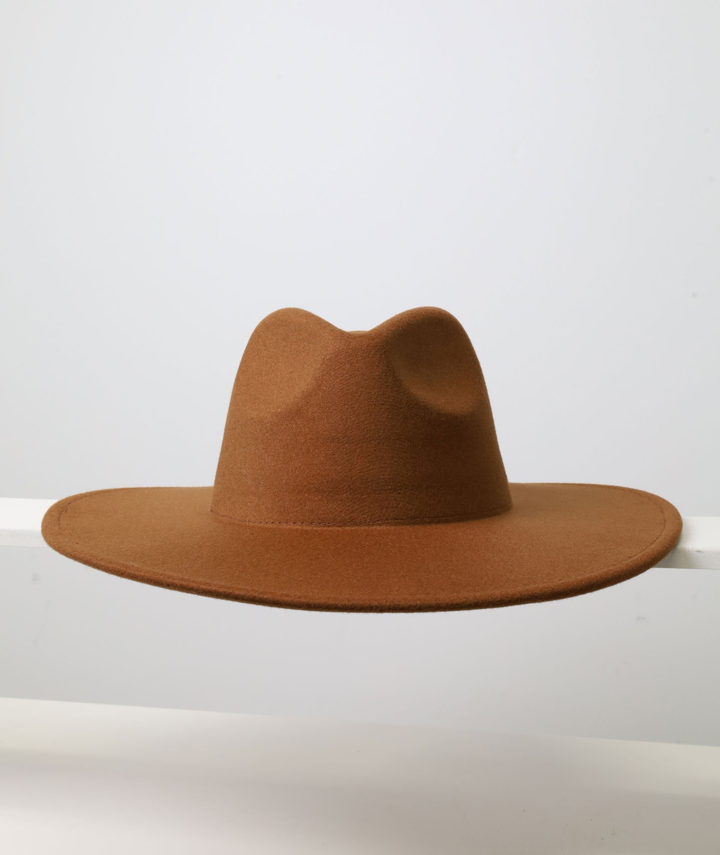 Felt Fedora - Pinch Narrow Crown - Brown