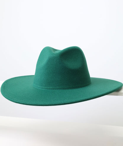 Felt Fedora - Pinch Narrow Crown - Teal