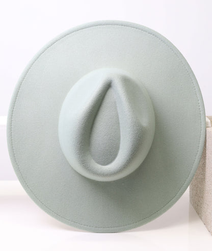 Felt Fedora - Pinch Narrow Crown - Green