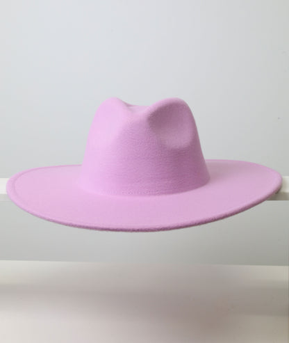 Felt Fedora - Pinch Narrow Crown - Lavender