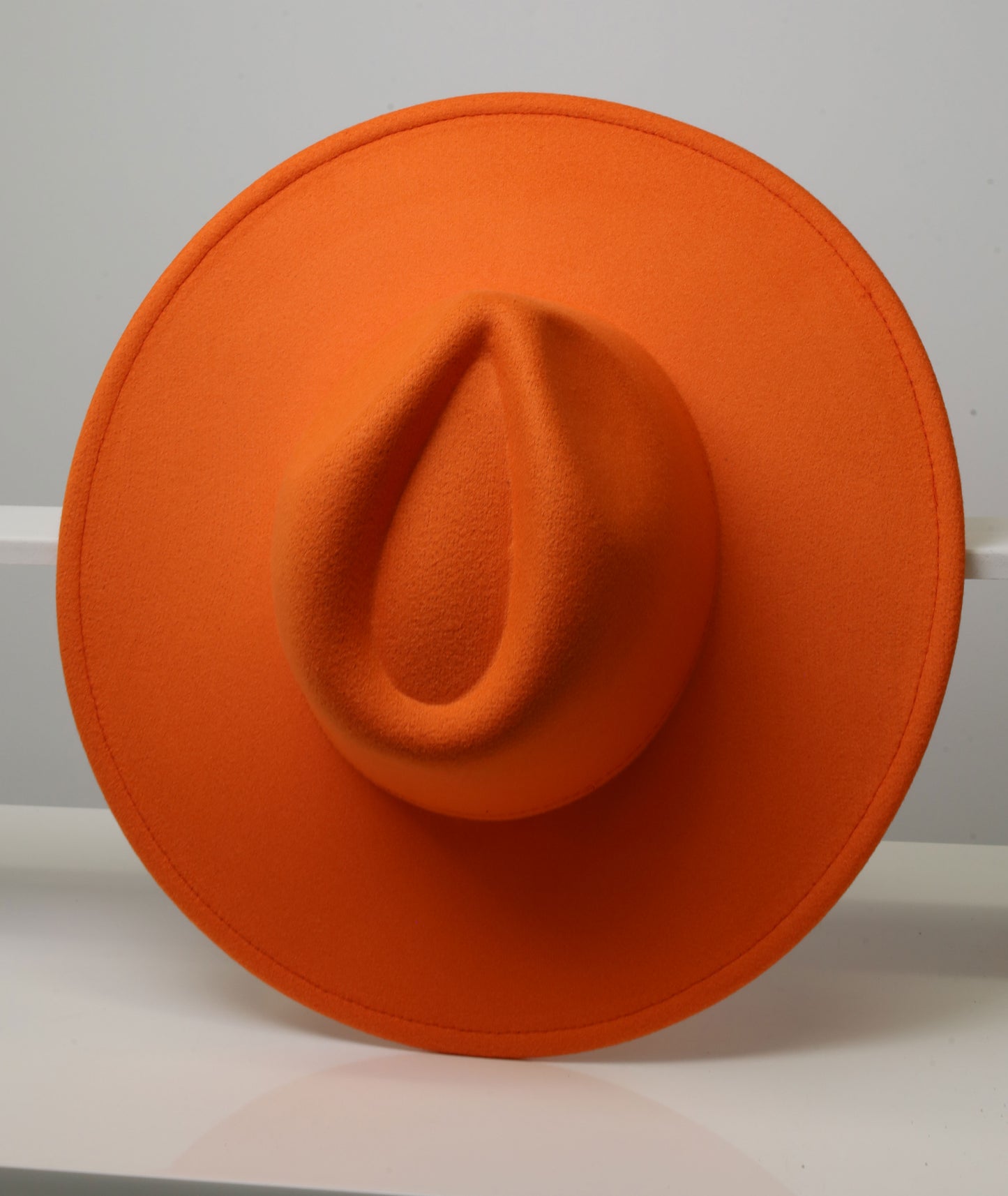 Felt Fedora - Pinch Narrow Crown - Orange