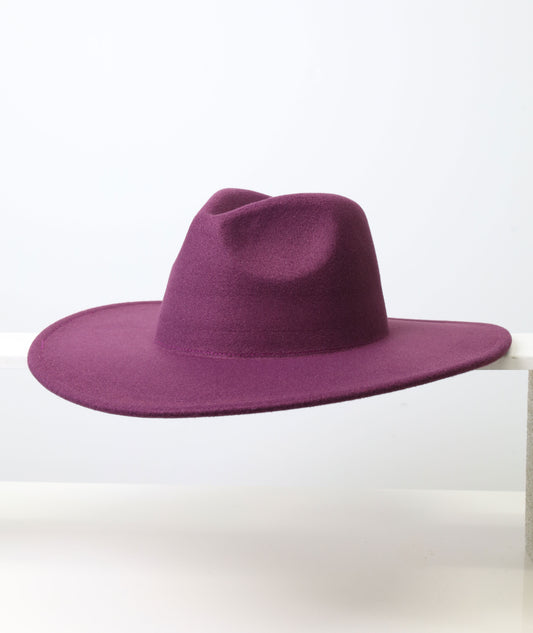 Felt Fedora - Pinch Narrow Crown - Purple