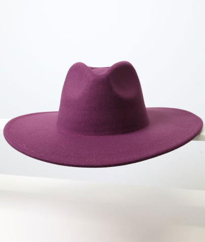 Felt Fedora - Pinch Narrow Crown - Purple