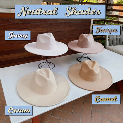 Felt Fedora Hats - Pinch Narrow Crown