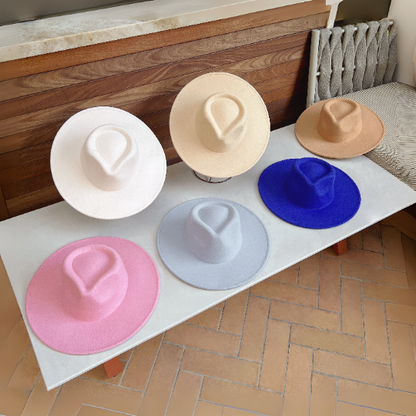 Felt Fedora Hats - Pinch Wide Crown