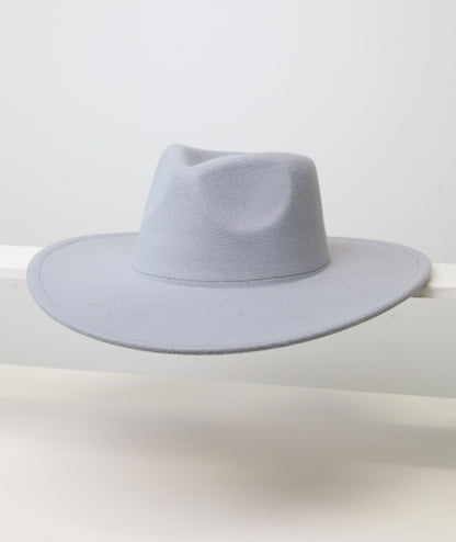 Felt Fedora - Pinch Wide Crown - Grey