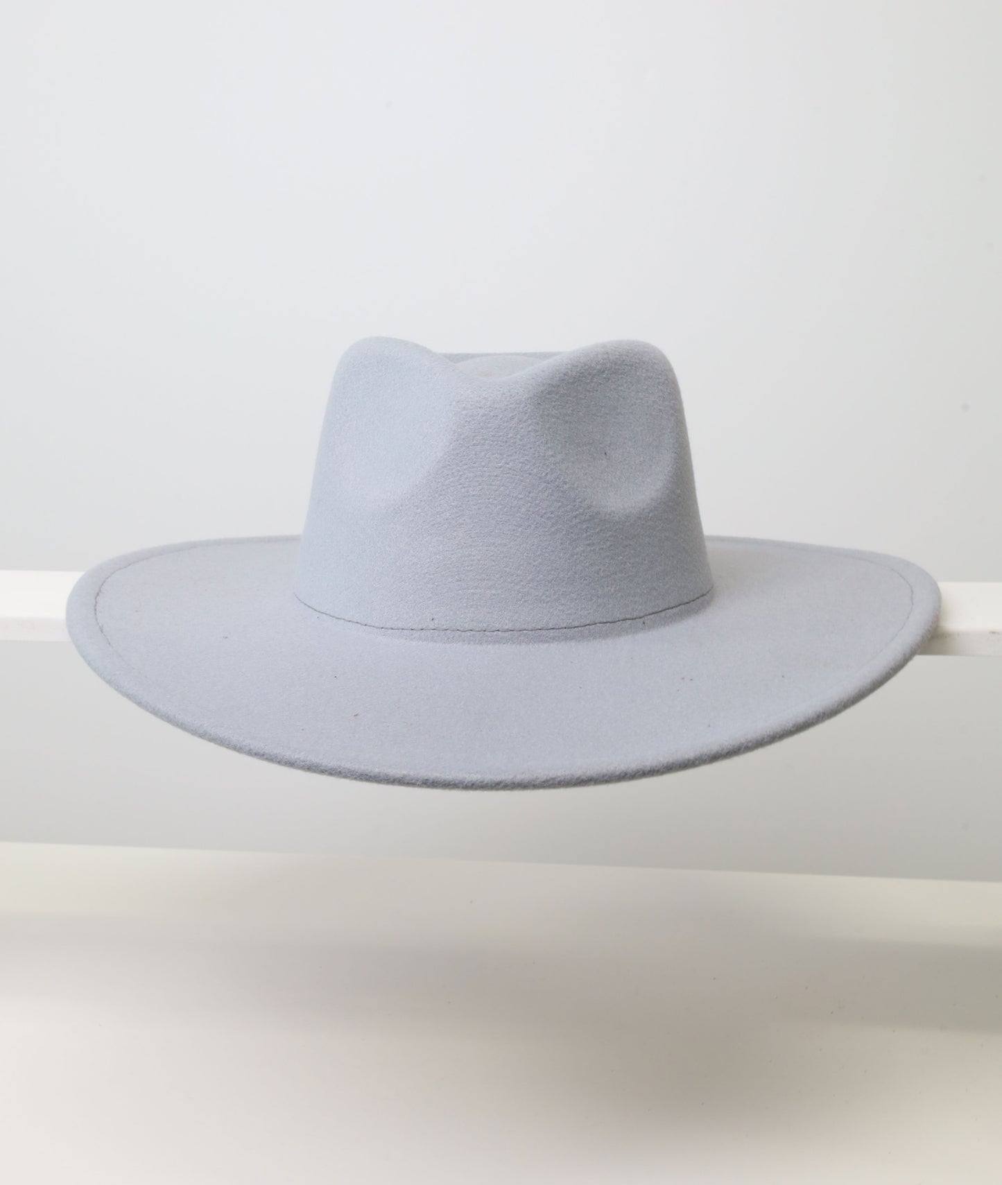 Felt Fedora - Pinch Wide Crown - Grey