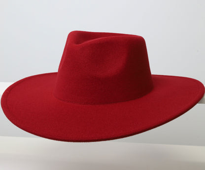 Felt Fedora Hats - Pinch Wide Crown